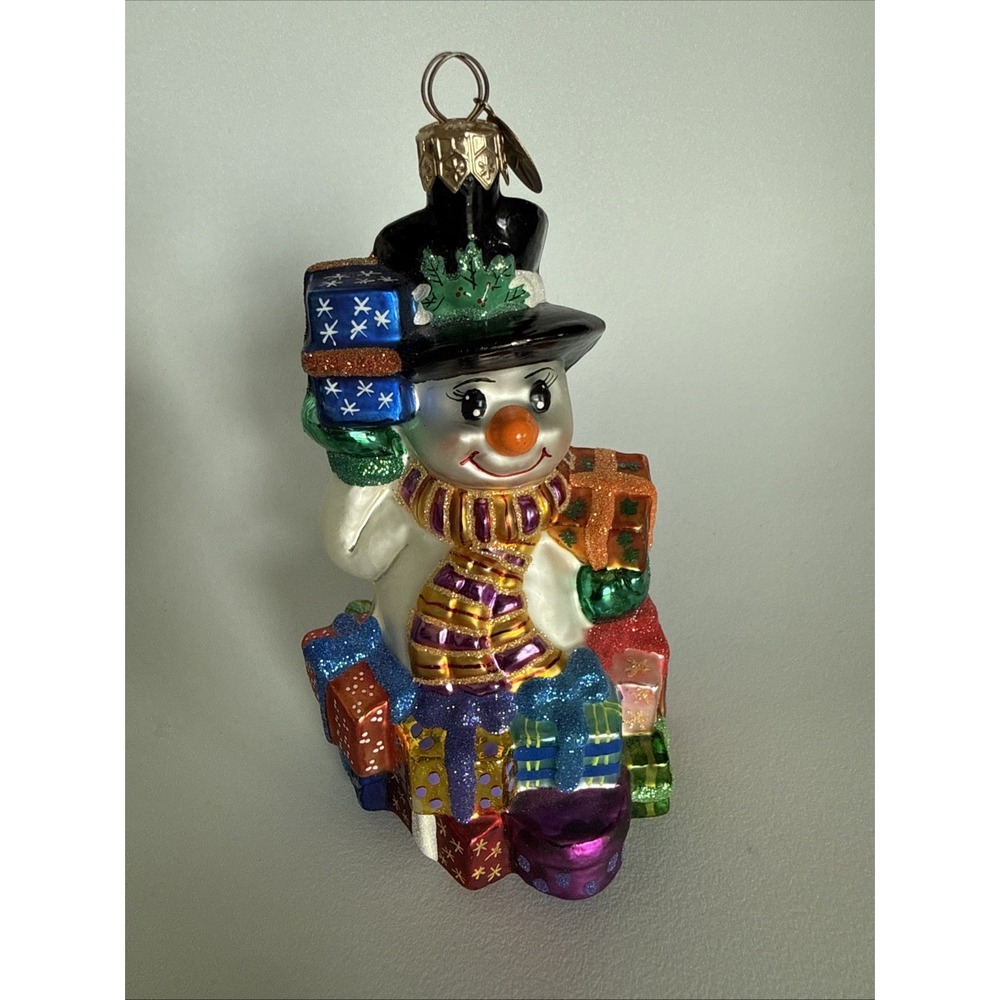 Christopher Radko Snowman Ornament Great Gifts Galore with Gifts Scarf #00-320-0
